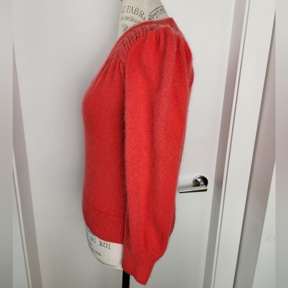 80s Silk Beaded Puff Sleeve Sweater - Picture 2 of 9